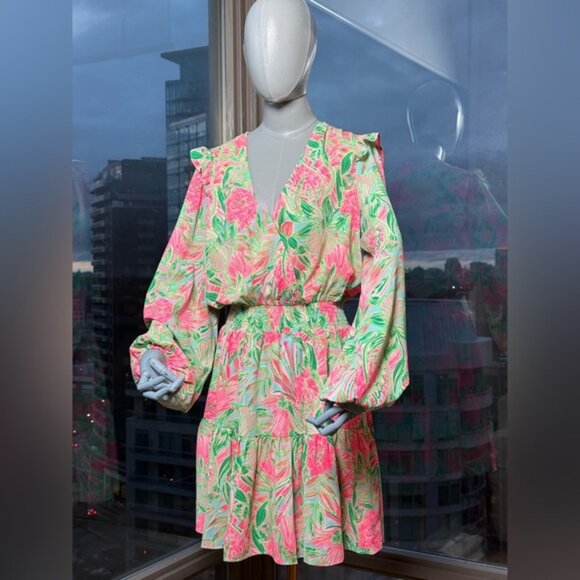 🆕 LILLY PULITZER 🧿 NWT Taviana Stretch Dress Coming in Hot Blue Horizon, Sz 12 - Picture 3 of 16